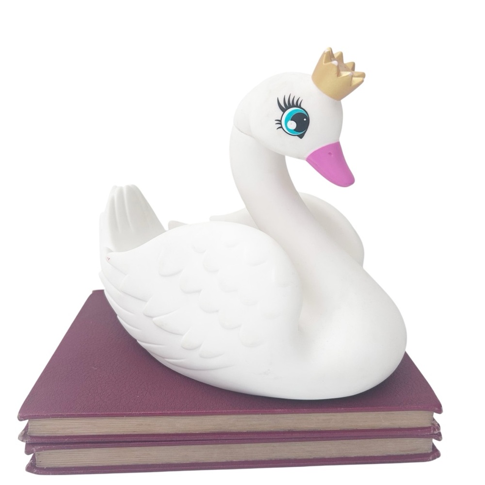 Vintage White Swan Queen Toy Whimsical Bath Toy Cup Holder